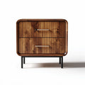 Wooden nightstand with two drawers and metal handles 50 x 40 x 40cm