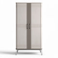 Two-door wardrobe in oak finish with metal legs 80 x 40 x 180cm