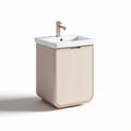 Bathroom vanity with sink and storage cabinet in light wood finish 40 x 30 x 80cm