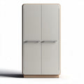 Double door refrigerator with stainless steel handles in white finish 60 x 60 x 180cm
