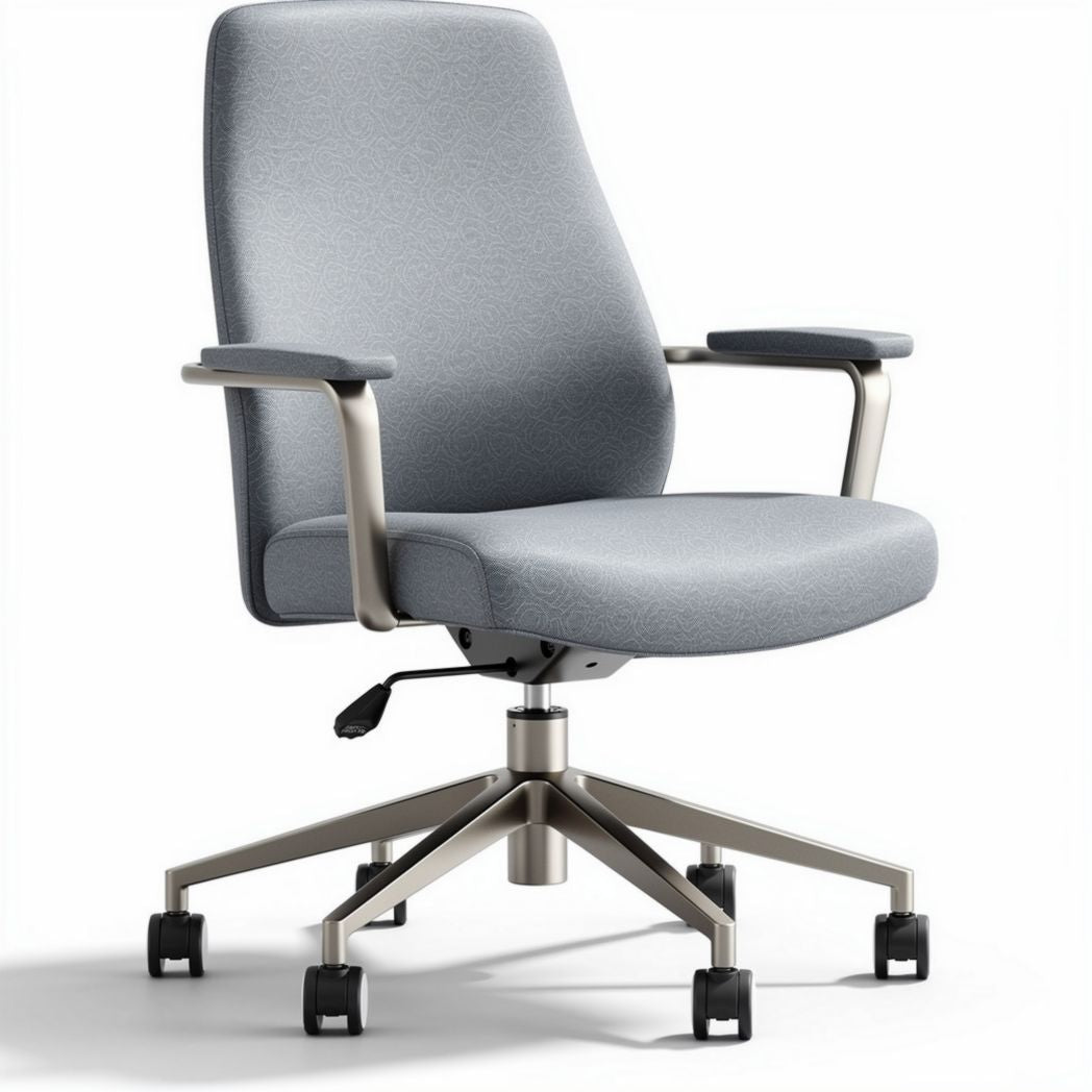 Task chair with adjustable height and grey fabric upholstery 60 x 60 x 100cm