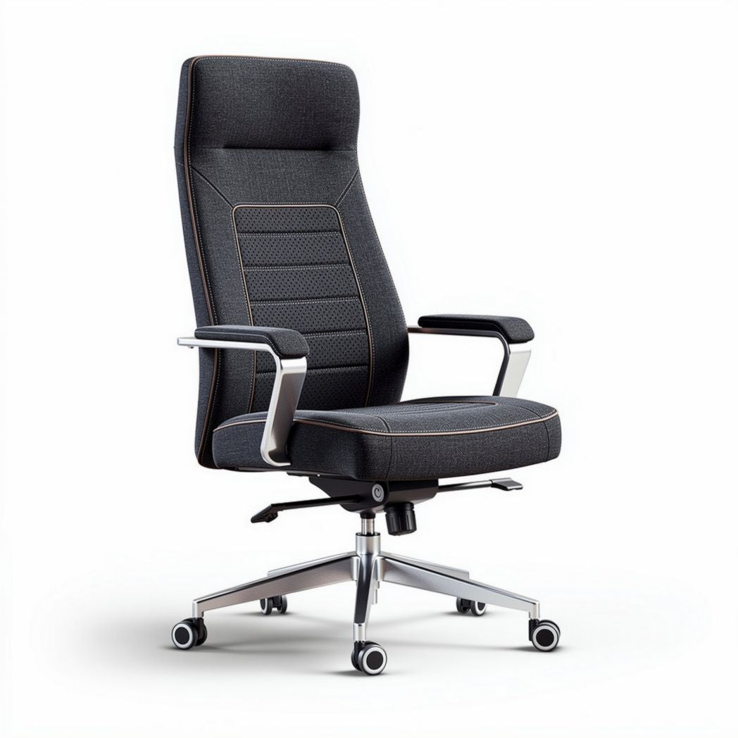 Ergonomic office chair in gray fabric with adjustable height and wheels 50 x 50 x 120cm